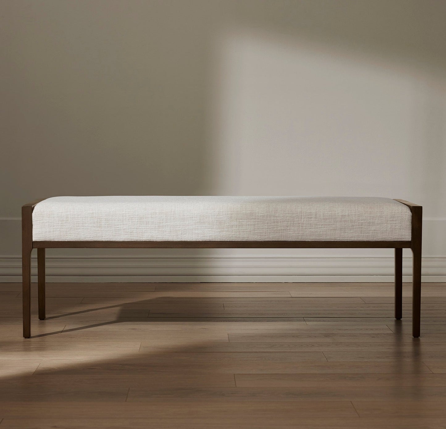 Upholstered Bench - Espresso - Natural