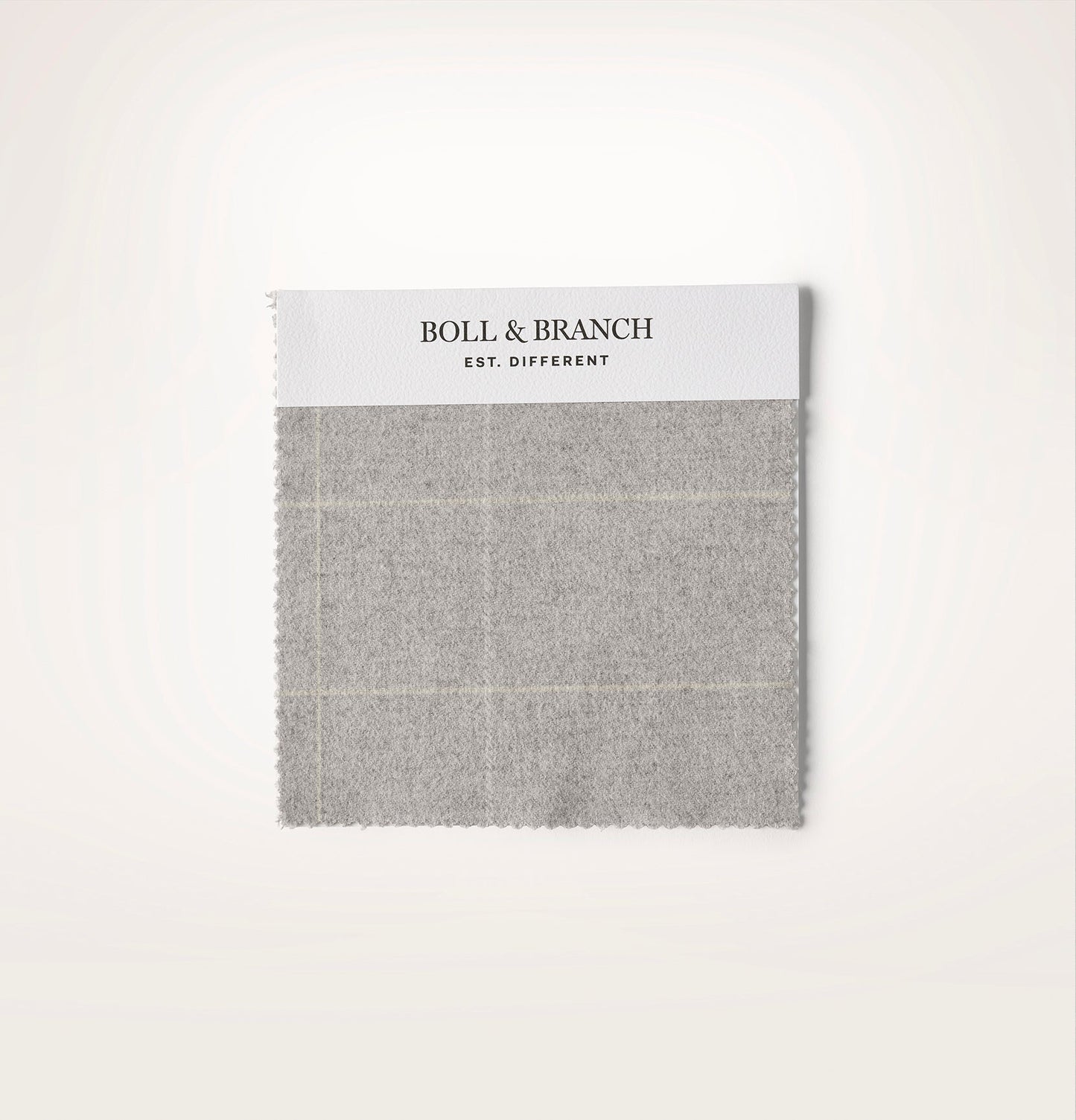 Flannel Fabric Swatch - Heathered Fog/Cream Windowpane