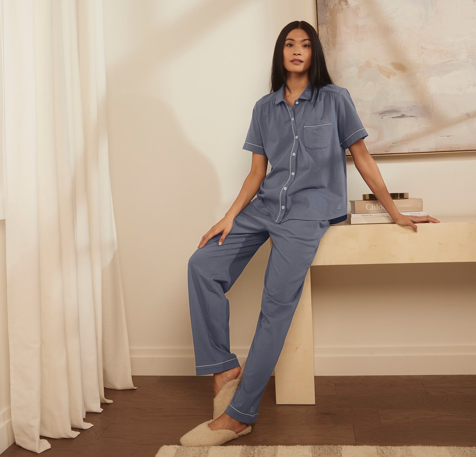 Soft Knit Short Sleeve & Pants Pajama Set