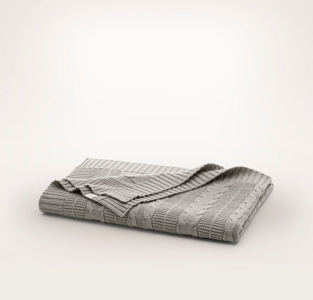 Baby Blankets - Heathered Pewter Cable Knit