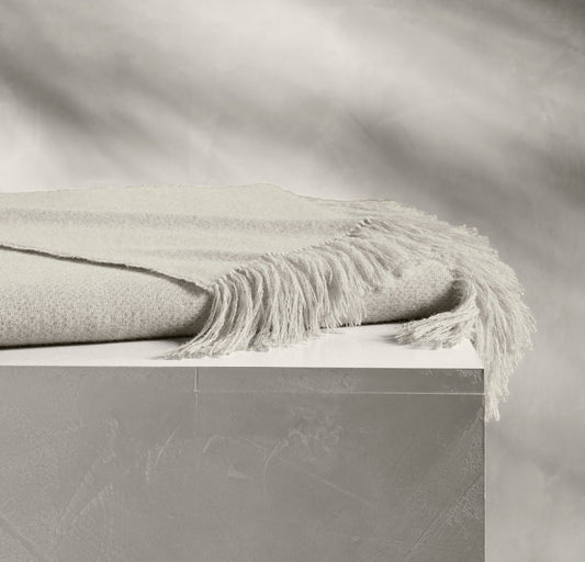 Alpaca Pin Check Oversized Throw Blanket