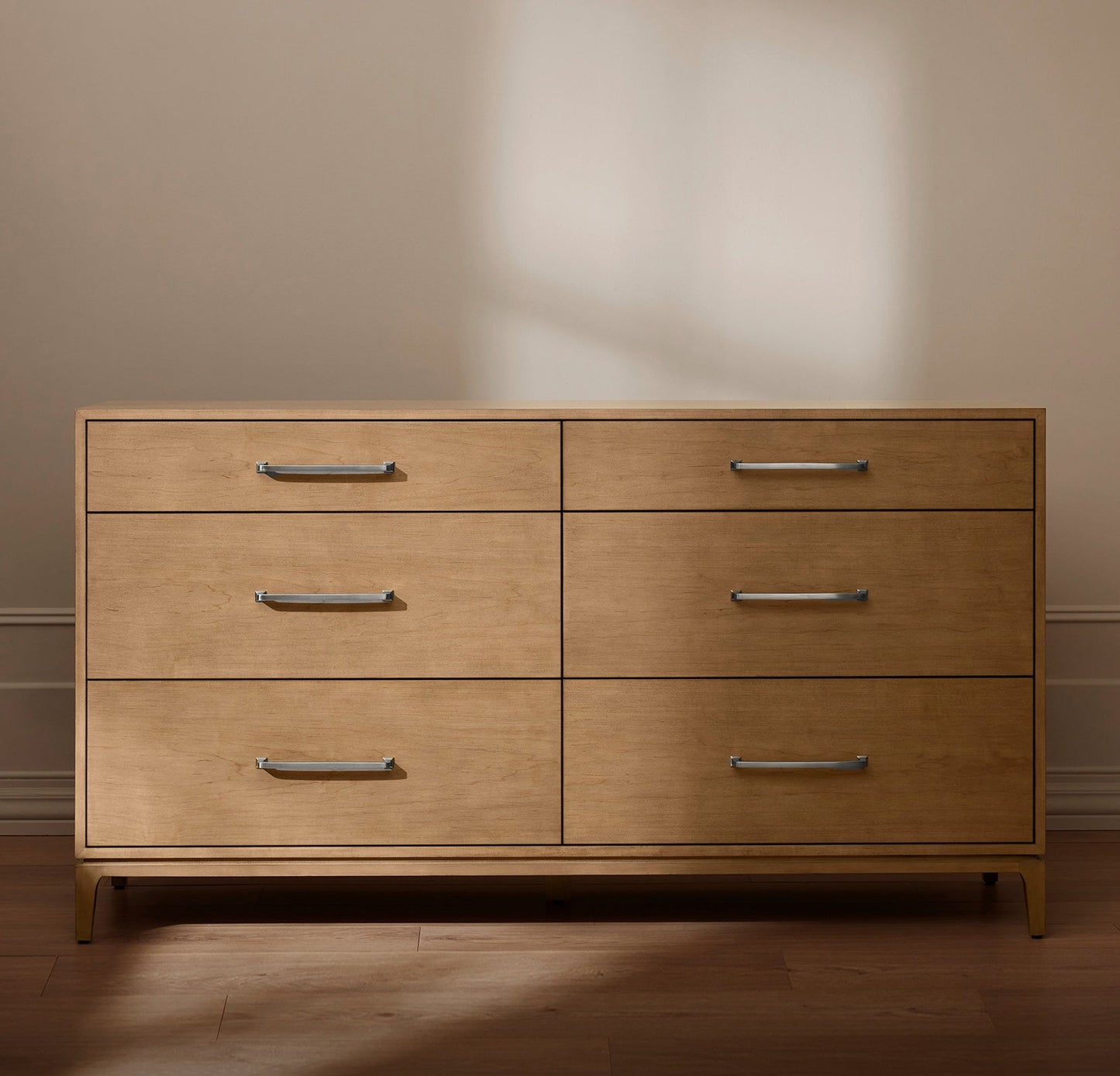 6-Drawer Wood Dresser - Bluff - Silver