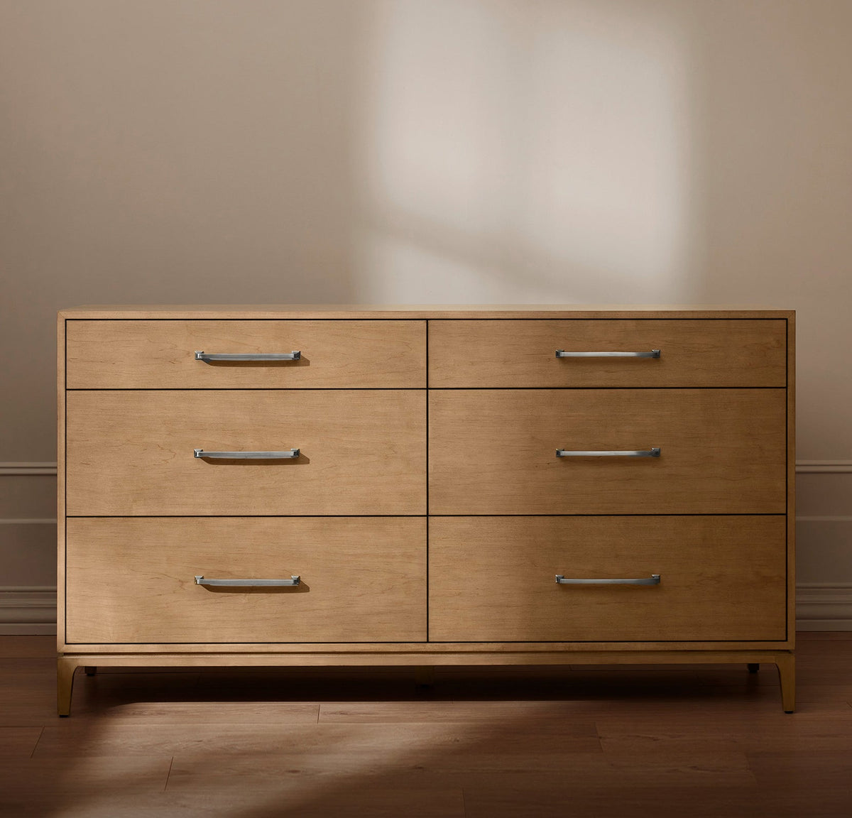 6-Drawer Wood Dresser - Bluff - Silver