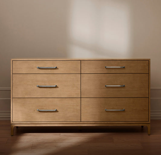 6-Drawer Wood Dresser - Bluff - Silver