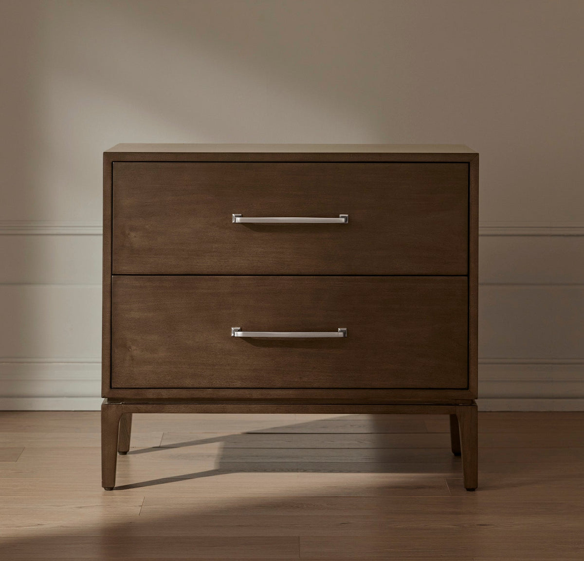 Nightstands - Espresso - Silver - 2-Drawer