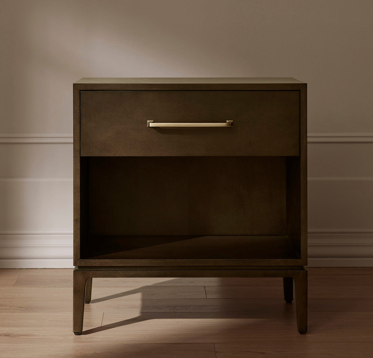 Nightstands - Espresso - Brass - 1-Drawer
