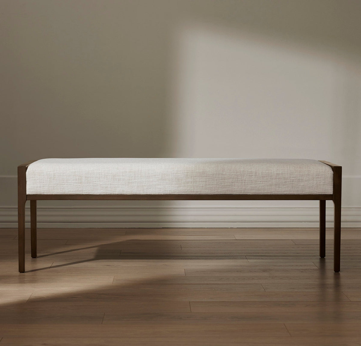 Upholstered Bench - Espresso - Natural
