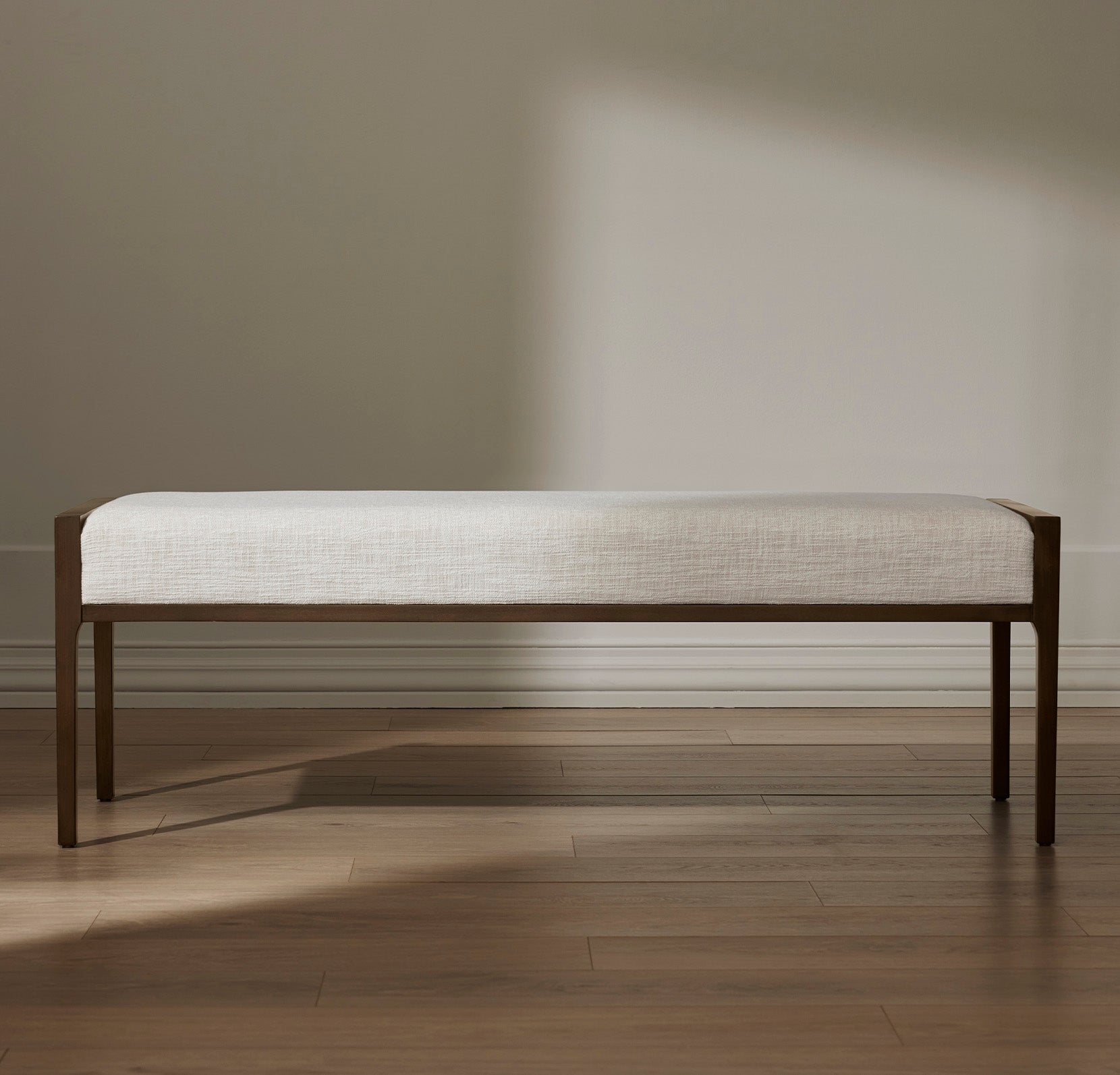 Upholstered Bench - Espresso - Natural