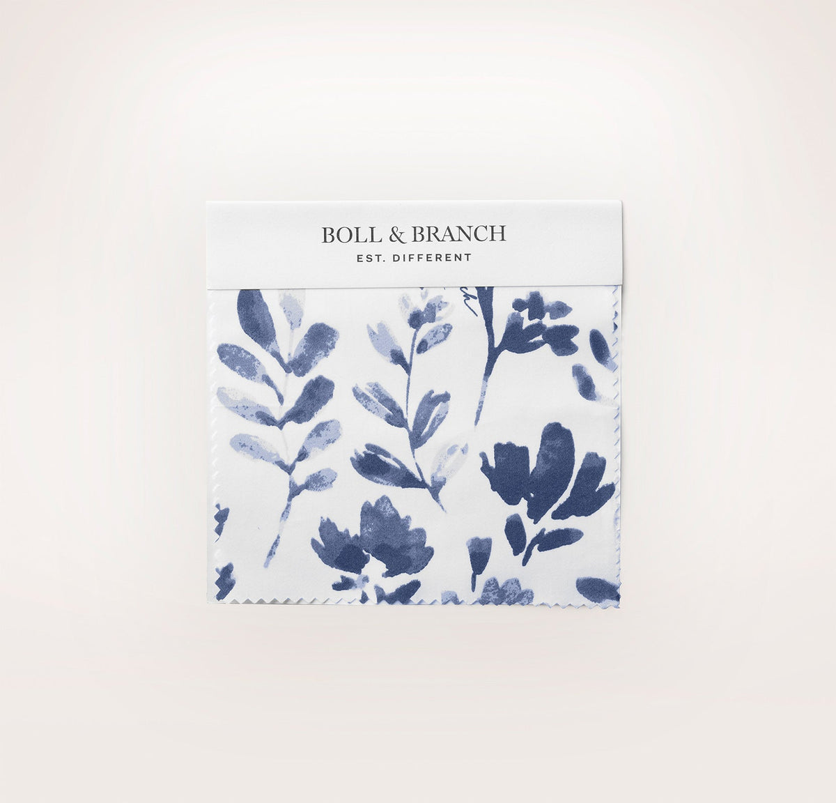 Signature Hemmed Fabric Swatch - Navy Botanical