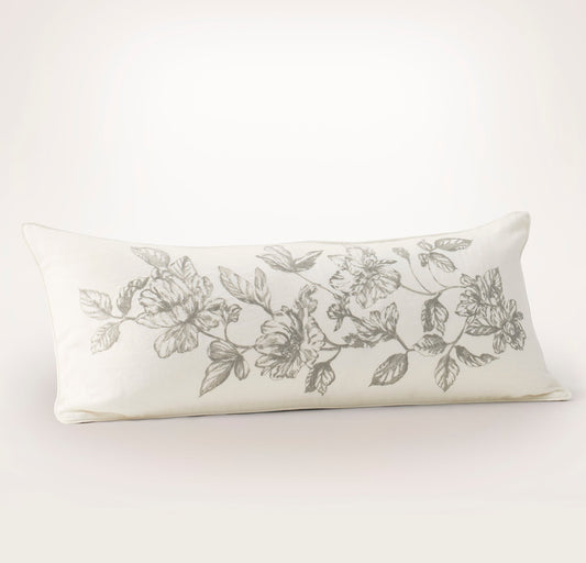 Etched Peony Pillow Cover