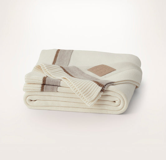 Court Knit Throw Blanket - Cream