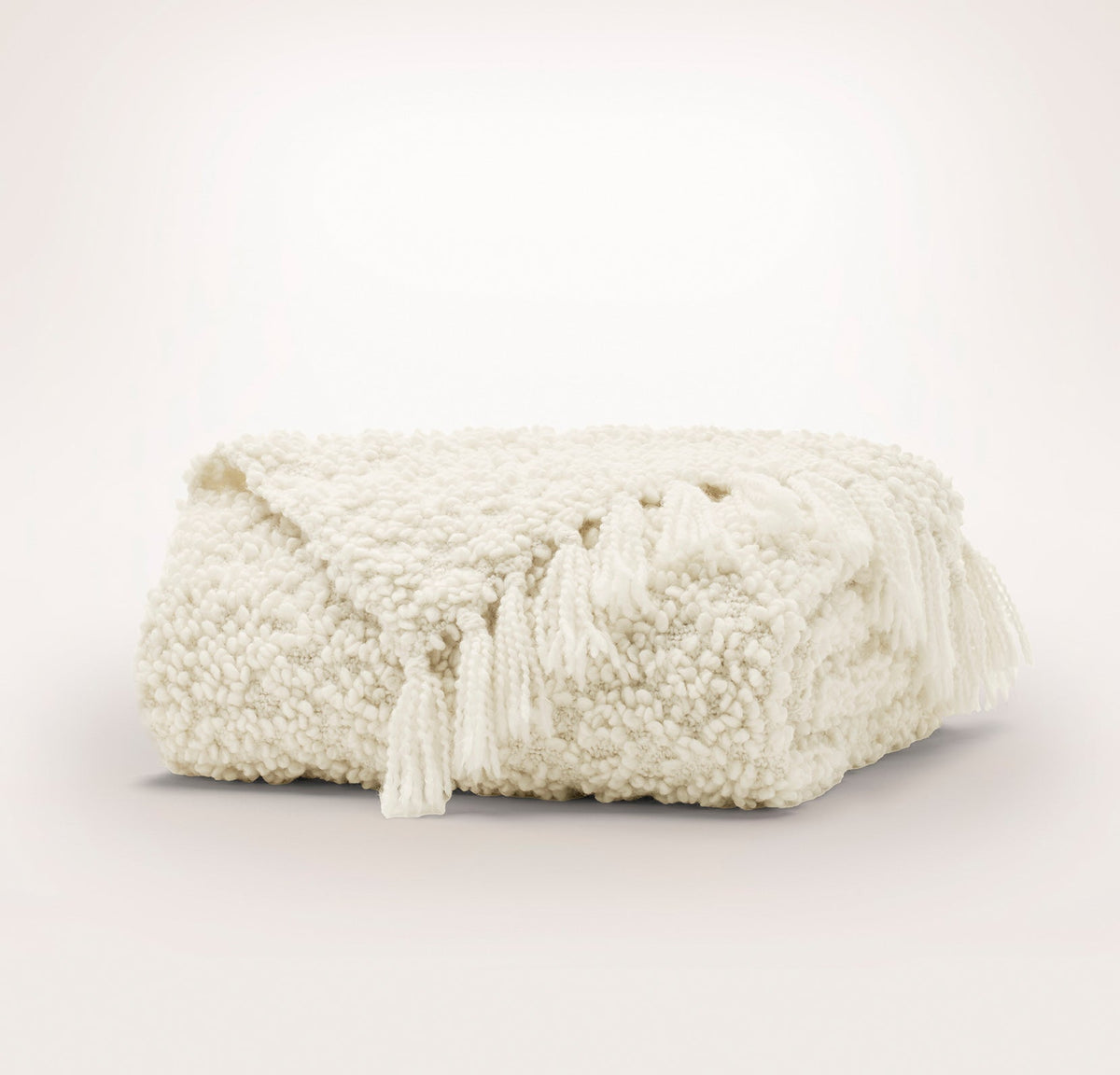 Cozy Bouclé Throw Blanket - Cream