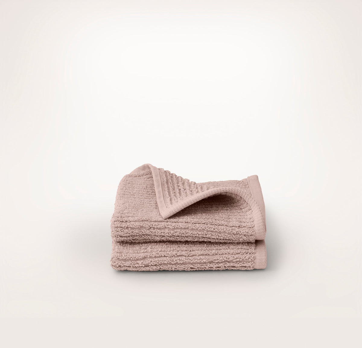 Turkish Ribbed Washcloths (Pair) - Dusty Rose