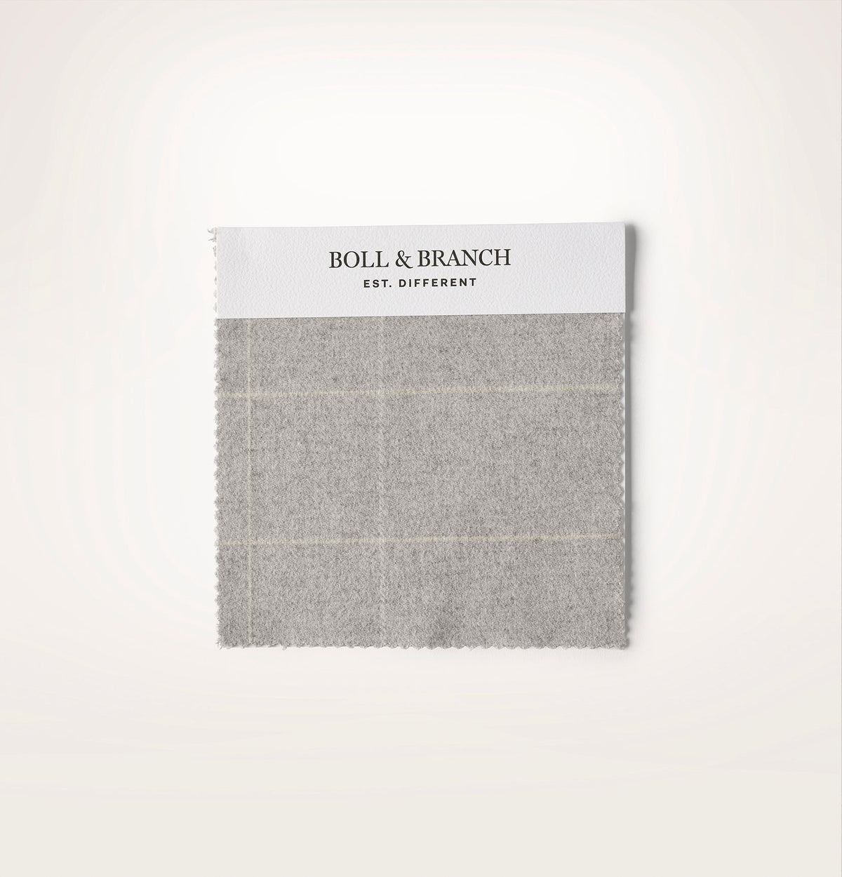 Flannel Fabric Swatch - Heathered Fog/Cream Windowpane