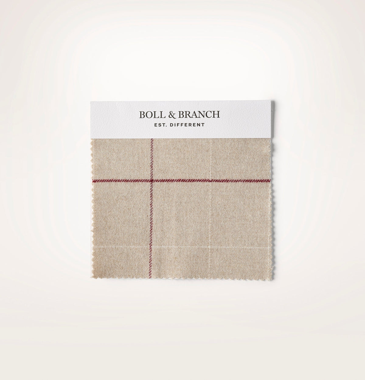 Flannel Fabric Swatch - Heathered Oatmeal/Holly Windowpane