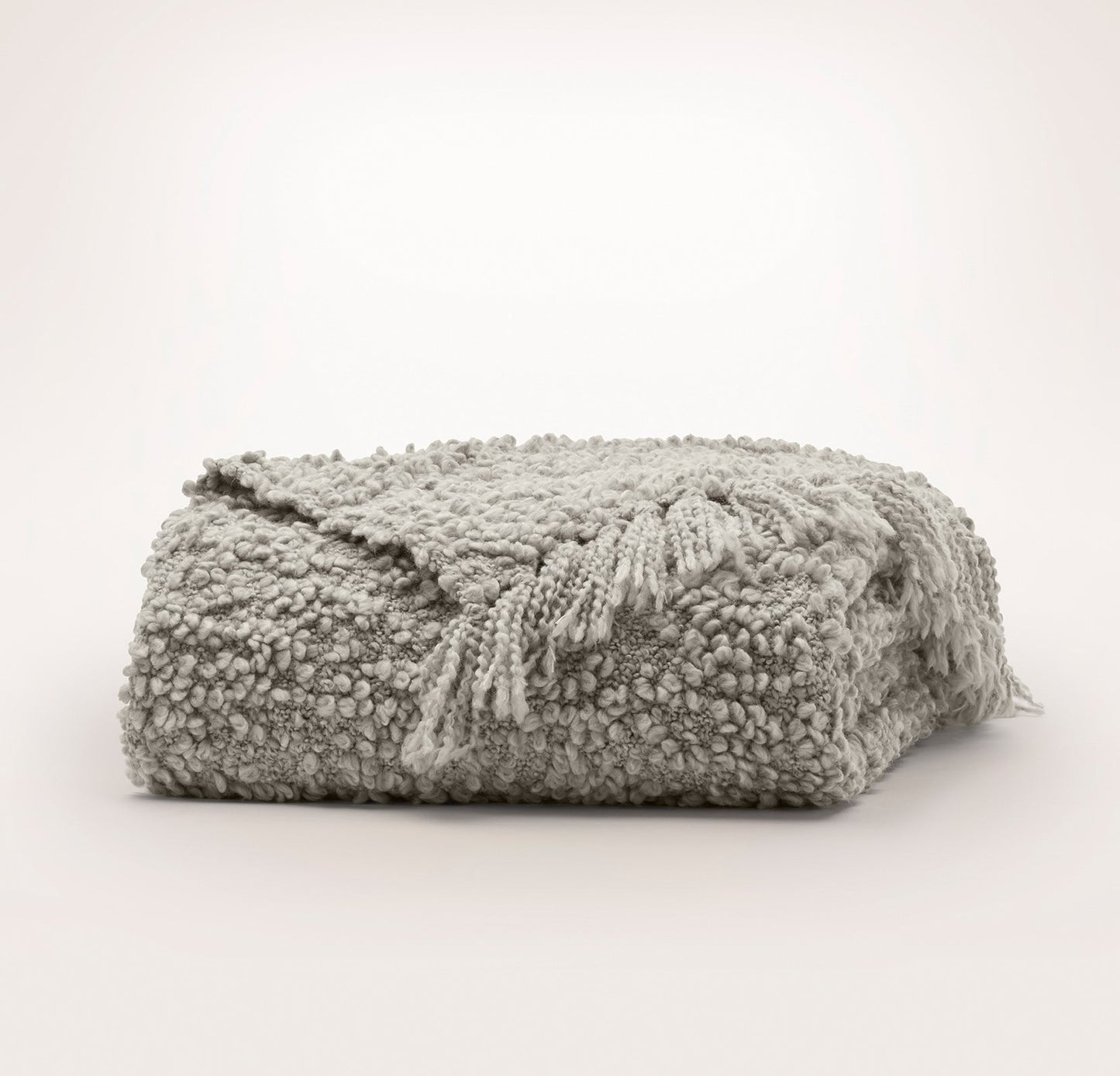 Cozy Bouclé Throw Blanket - Heathered Pewter