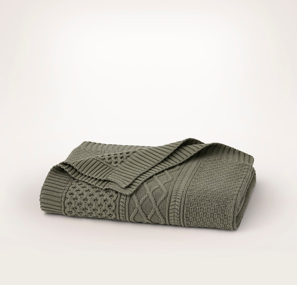 Aran Knit Throw Blanket - Juniper