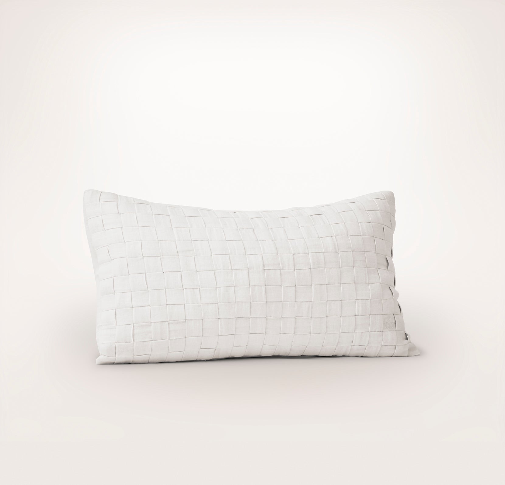 Linen Woven Icon Pillow Cover - White