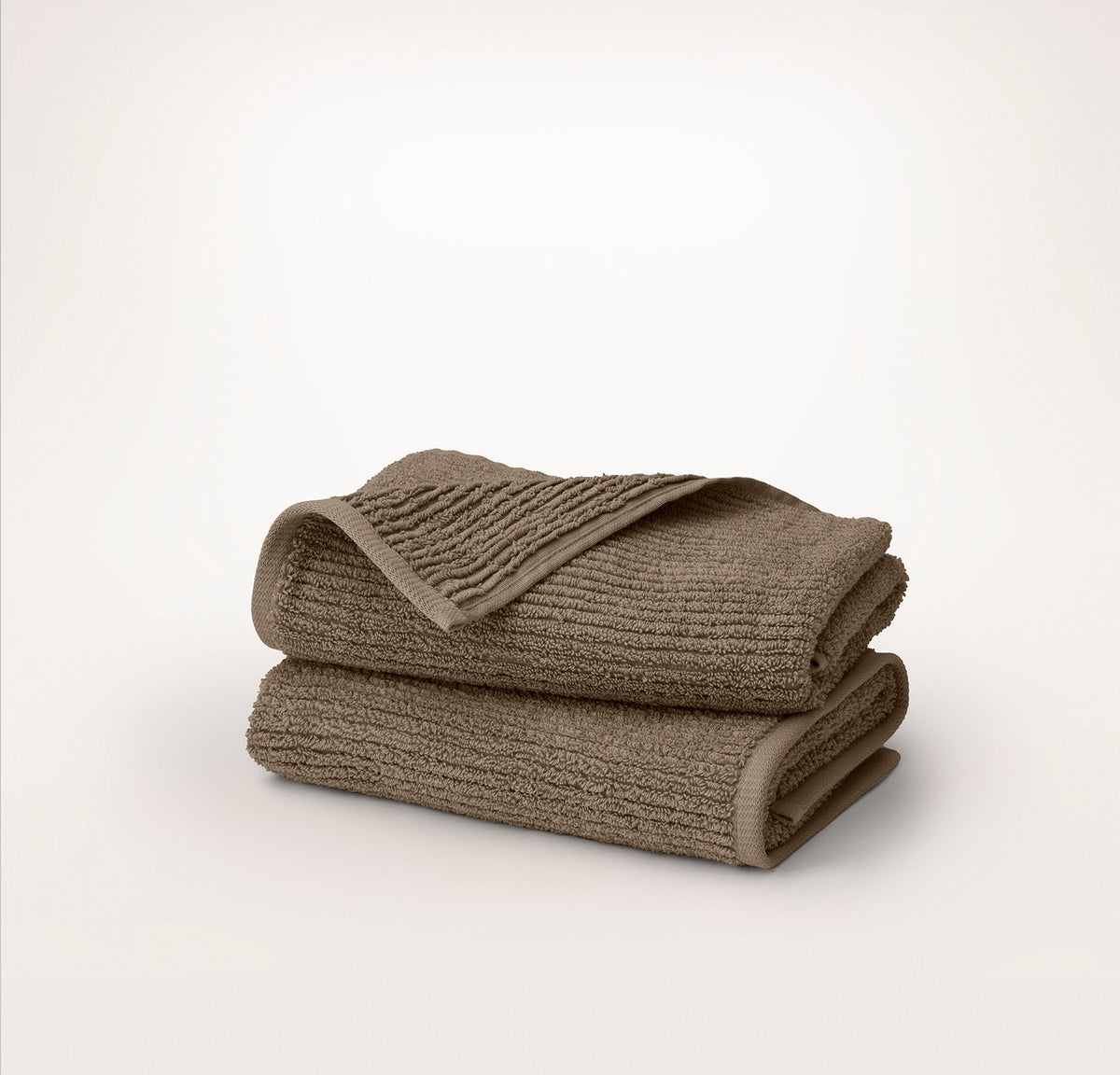Turkish Ribbed Hand Towels (Pair) - Walnut
