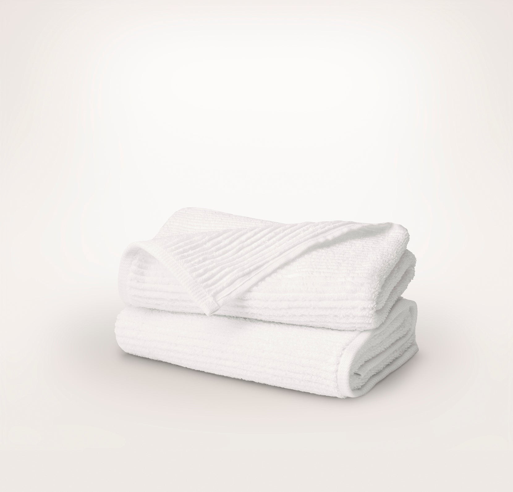 Turkish Ribbed Hand Towels (Pair) - White