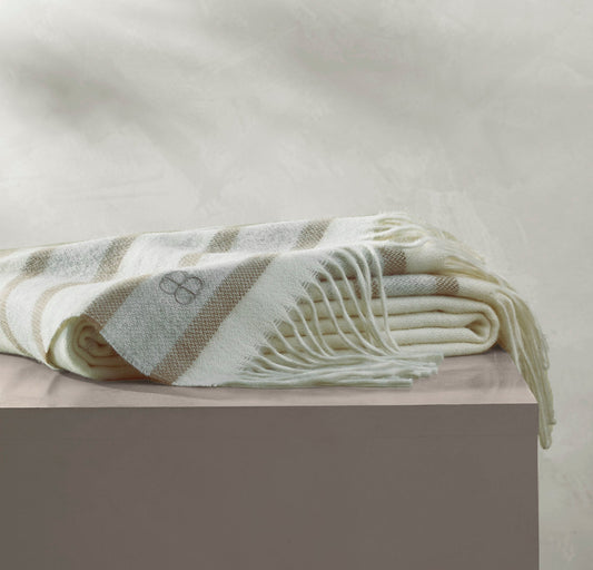 Alpaca Equestrian Stripe Throw Blanket