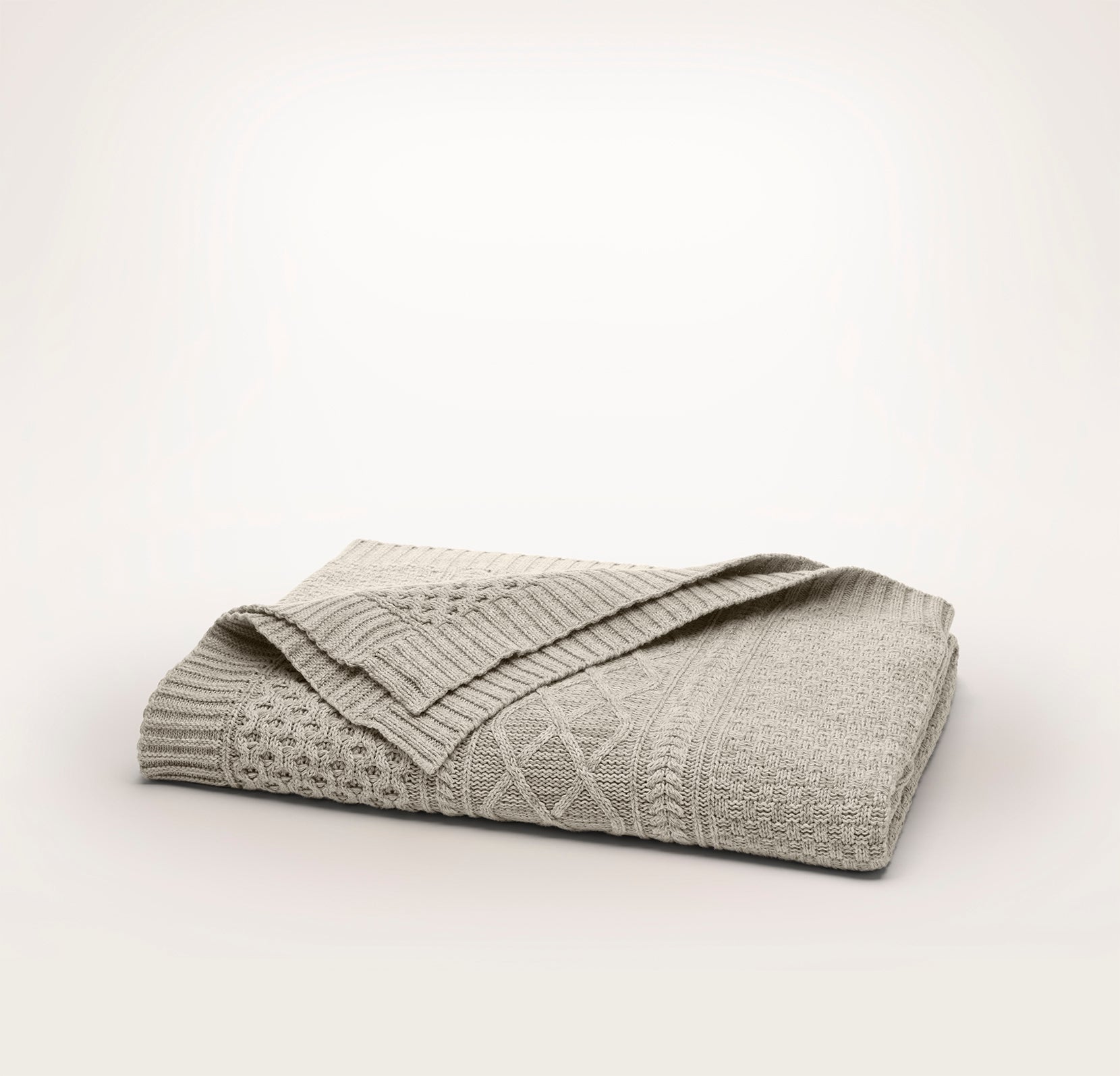 Aran Knit Throw Blanket - Heathered Oatmeal