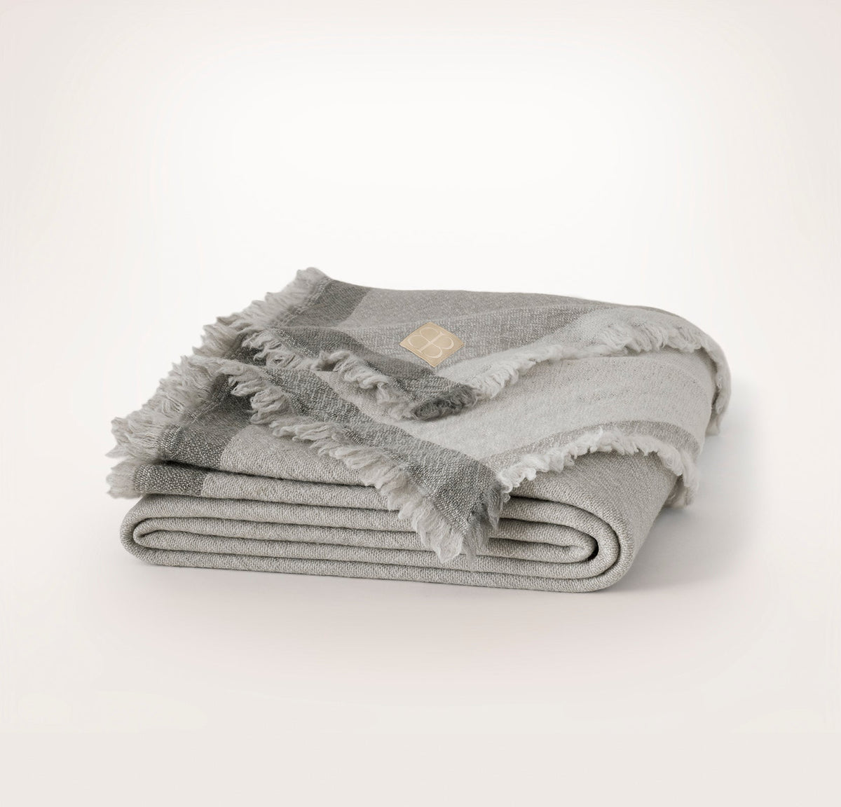 Lavé Wool Throw Blanket - Pewter/Mist